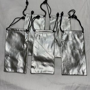 * 7A soft Pouch silver drawstring pouches sunglasses size 5 Pack